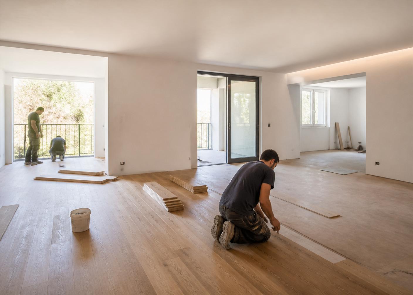 Ristrutturazione interni con parquet in rovere
